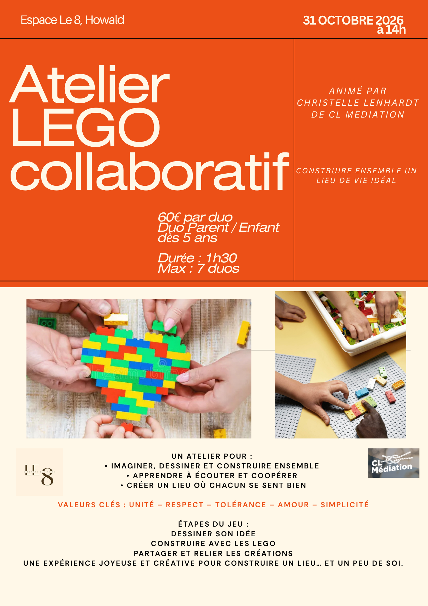 Atelier LEGO collaboratif – Construire ensemble un lieu de vie - Duo Adulte/Enfant